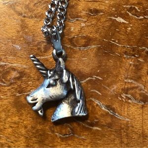Vintage pewter Unicorn set